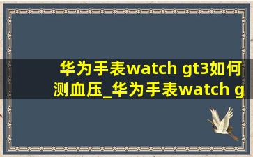 华为手表watch gt3如何测血压_华为手表watch gt3如何退出登录